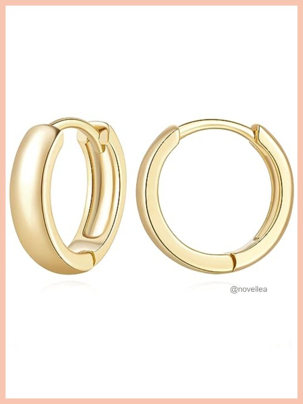 14K Gold Plated Hoop Earrings for Women Hypoallergenic Lever Back